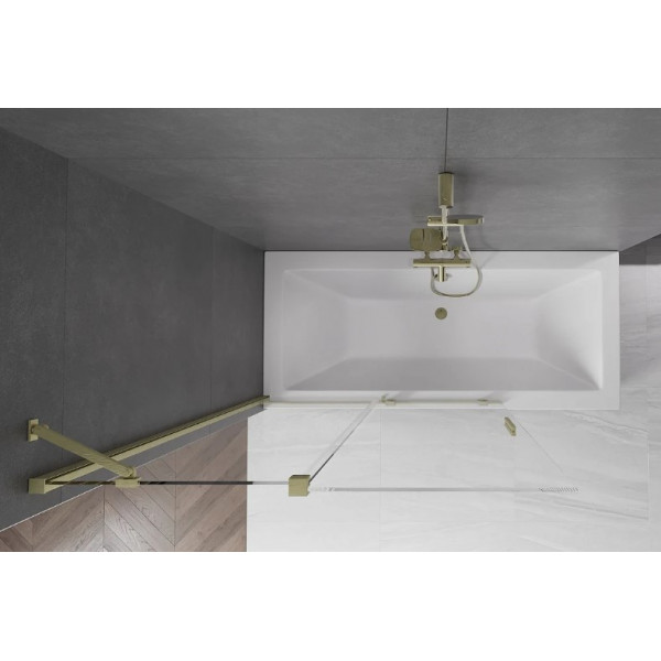 Шторка для ванни MEXEN VELAR 120 BRUSHED GOLD розсувна