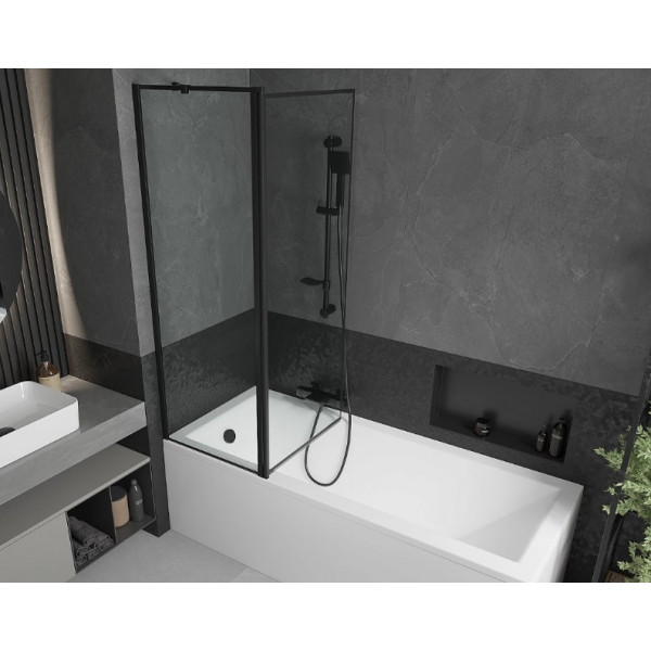 Шторка для ванни MEXEN FLIP-1 120 BLACK рухома