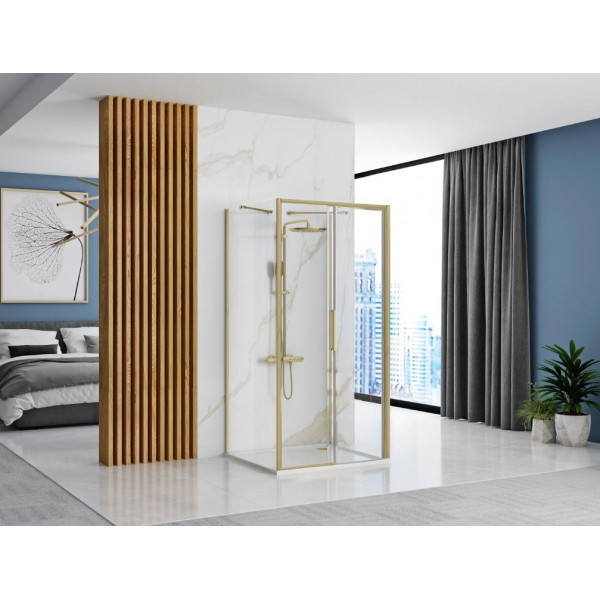 Душова кабіна REA RAPID SLIDE 120х100 BRUSHED GOLD пристінна