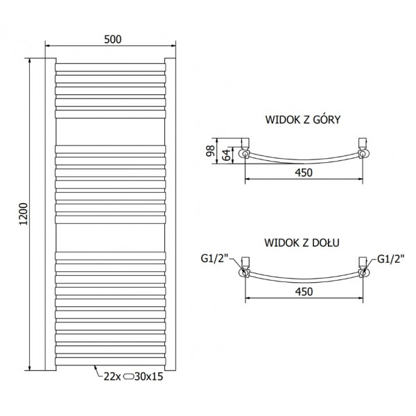 Сушка для рушників MEXEN HELIOS 120х50 GOLD 600W електричний