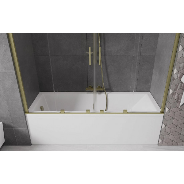 Шторка для ванни MEXEN VELAR DUO 180 BRUSHED GOLD розсувна