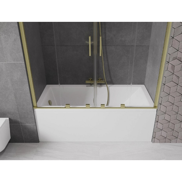 Шторка для ванни MEXEN VELAR DUO 160 BRUSHED GOLD розсувна