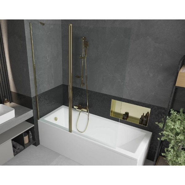 Шторка для ванни MEXEN FLIP 140 GOLD рухома