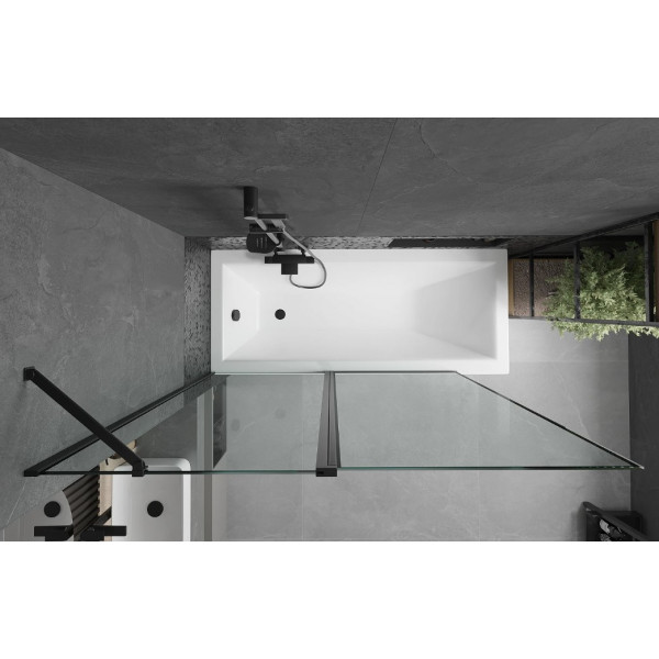 Шторка для ванни MEXEN FLIP-1 140 BLACK рухома