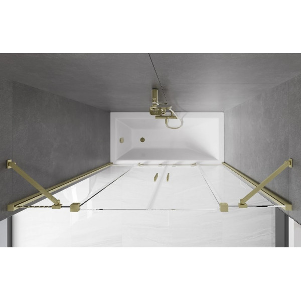 Шторка для ванни MEXEN VELAR DUO 160 BRUSHED GOLD розсувна