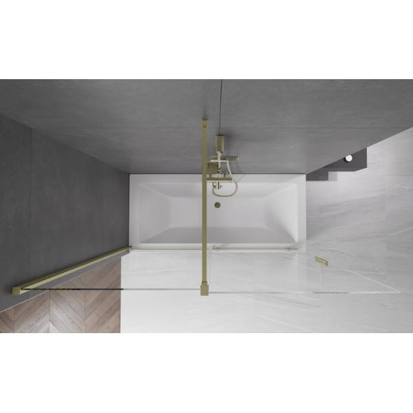 Шторка для ванни MEXEN VELAR 160 BRUSHED GOLD розсувна