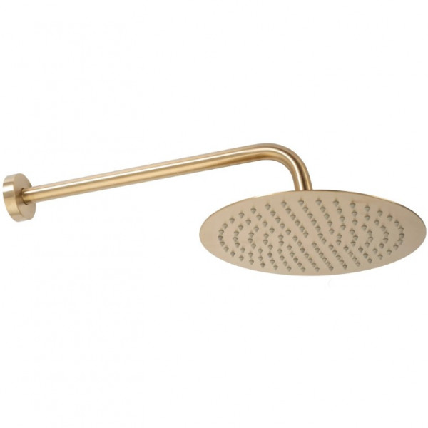 Душова система REA LUNGO BRUSHED GOLD з термостатом + BOX прихованого монтажу