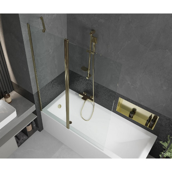 Шторка для ванни MEXEN FLIP 120 GOLD рухома