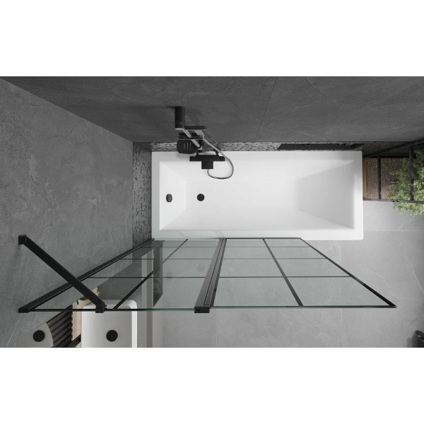 Шторка для ванни MEXEN FLIP-2 120 BLACK рухома