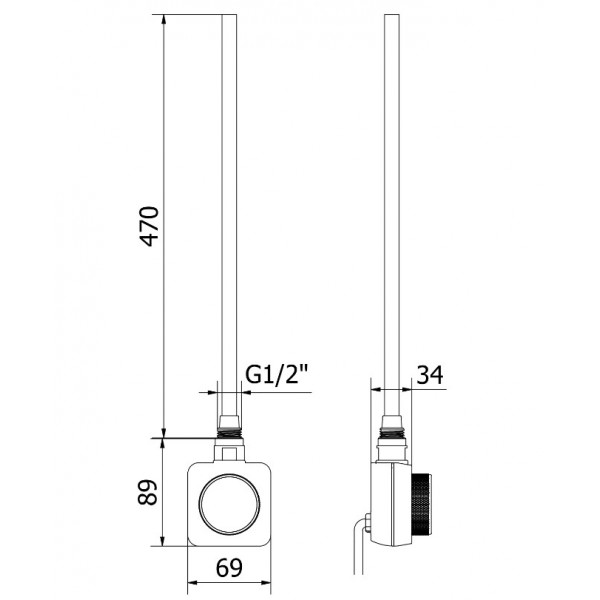 Сушка для рушників MEXEN MARS 120х50 WHITE 500W електричний 2.0