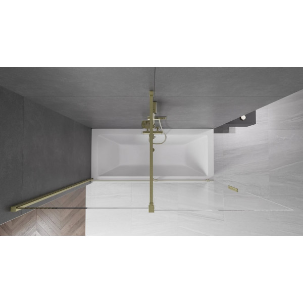 Шторка для ванни MEXEN VELAR 180 BRUSHED GOLD розсувна