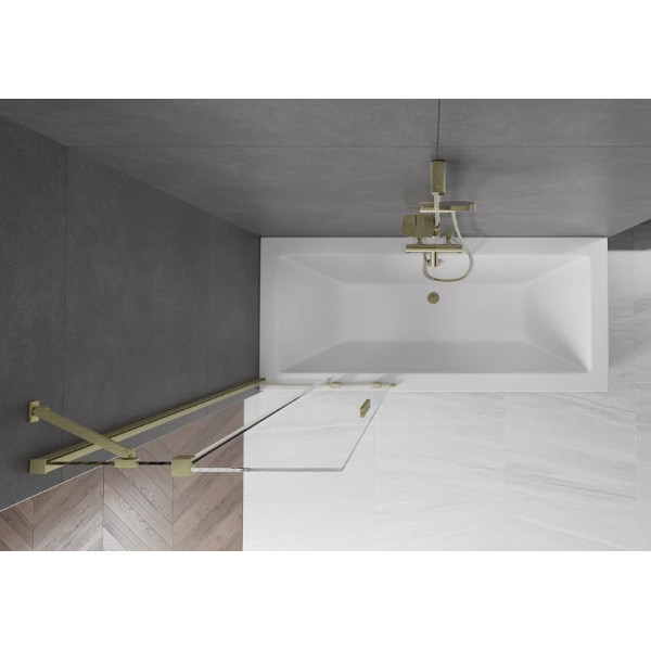 Шторка для ванни MEXEN VELAR 70 BRUSHED GOLD розсувна