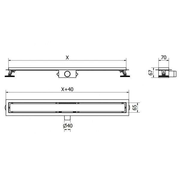 Трап для душу MEXEN FLAT 80 M08 BLACK чорний