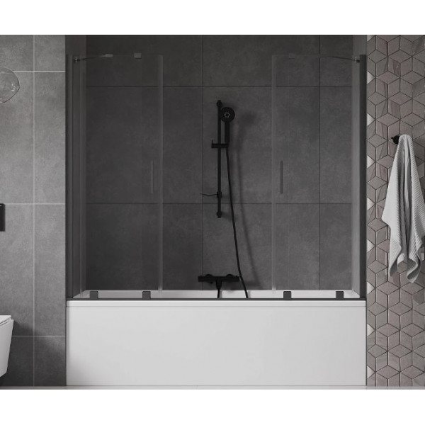 Шторка для ванни MEXEN VELAR DUO 200 GRAPHITE розсувна