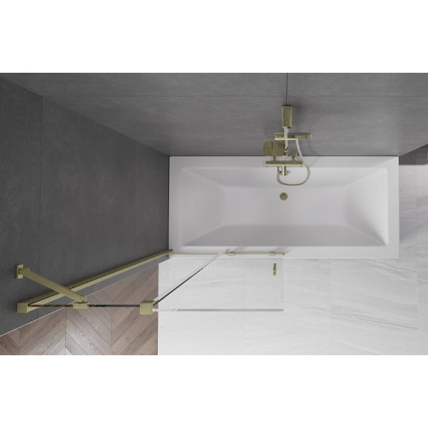 Шторка для ванни MEXEN VELAR 95 BRUSHED GOLD розсувна