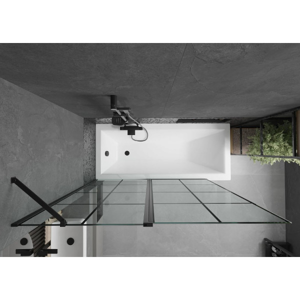 Шторка для ванни MEXEN FLIP-2 140 BLACK рухома