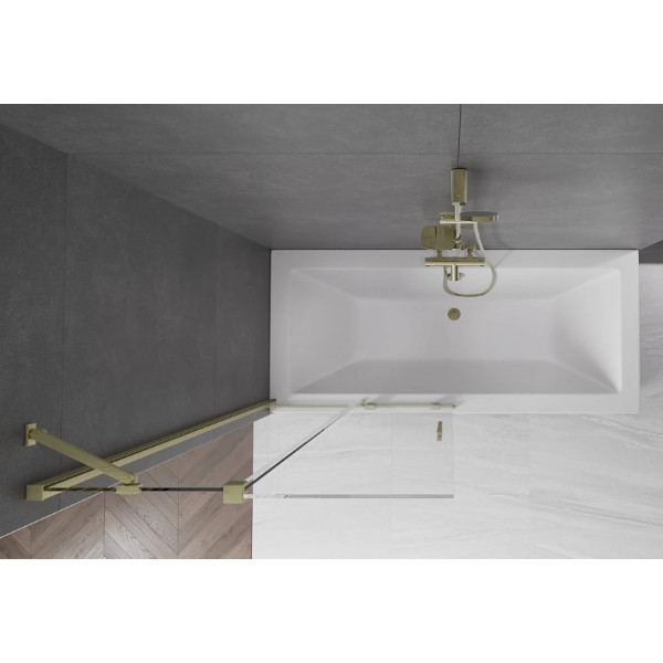 Шторка для ванни MEXEN VELAR 85 BRUSHED GOLD розсувна