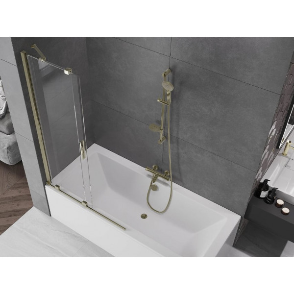 Шторка для ванни MEXEN VELAR 100 BRUSHED GOLD розсувна