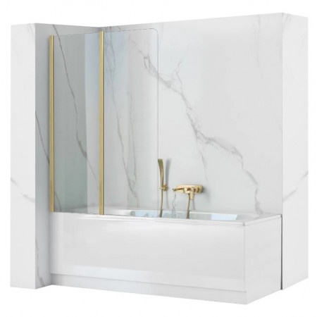 Шторка для ванни REA AGAT-2 100 BRUSHED GOLD складана