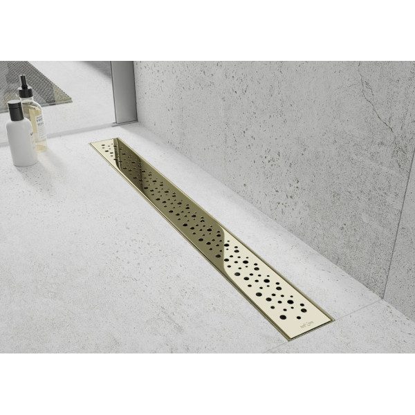 Трап для душу MEXEN FLAT 90 M12 GOLD 360 ° золотий