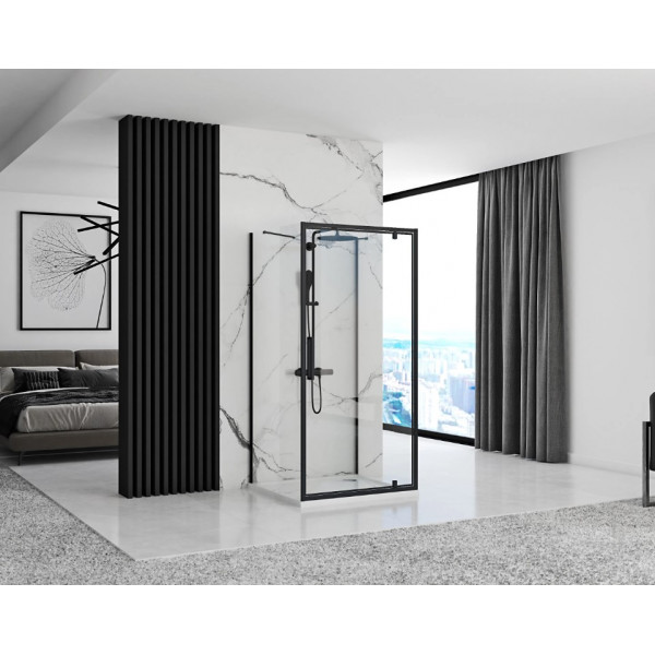 Душова кабіна REA RAPID SWING 120х90 BLACK пристінна