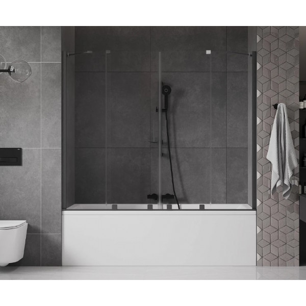 Шторка для ванни MEXEN VELAR DUO 170 GRAPHITE розсувна
