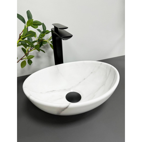 Умивальник (раковина) VBI PARMA S MARBLE NATURE GLOSSY накладний