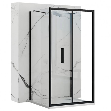 Душова кабіна REA RAPID FOLD 100х100 BLACK пристінна