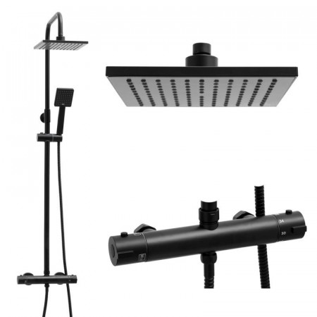 Душевой гарнитур YOKA FLOVA 20 BLACK с термостатом
