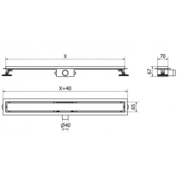 Трап для душу MEXEN FLAT 100 M18 BLACK чорний