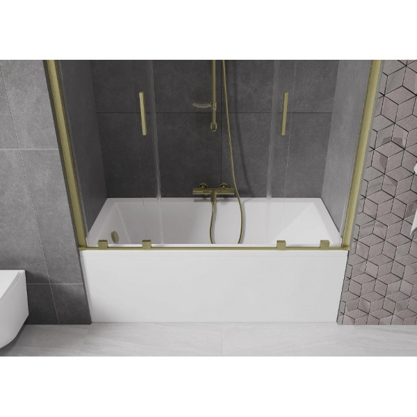 Шторка для ванни MEXEN VELAR DUO 150 BRUSHED GOLD розсувна
