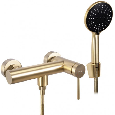 Змішувач для ванни та душу REA FOSS BRUSHED GOLD настінний без виливу