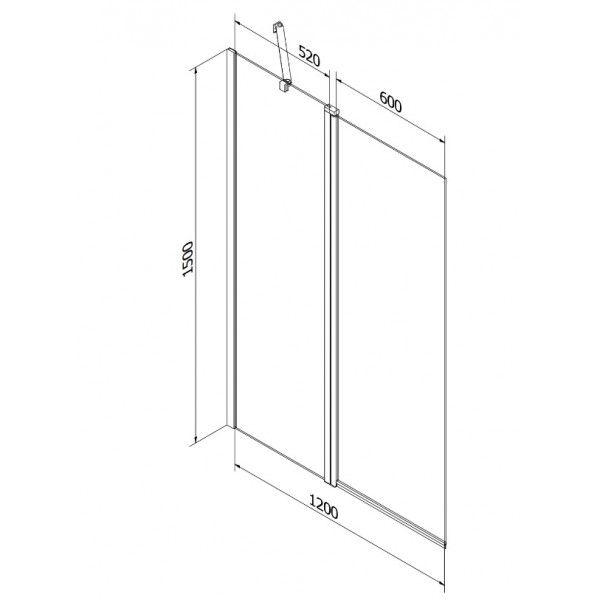 Шторка для ванни MEXEN FLIP 120 BLACK