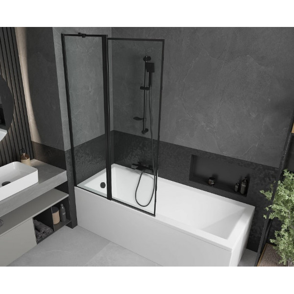 Шторка для ванни MEXEN FLIP-1 120 BLACK рухома