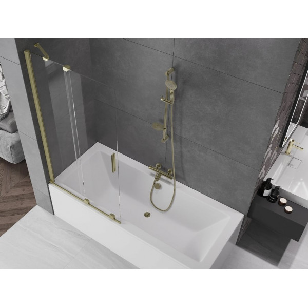 Шторка для ванни MEXEN VELAR 95 BRUSHED GOLD розсувна