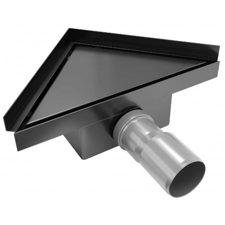 Трап для душу MEXEN FLAT 20x20 BLACK чорний кутовий *