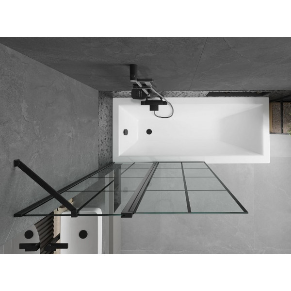 Шторка для ванни MEXEN FLIP-2 100 BLACK рухома