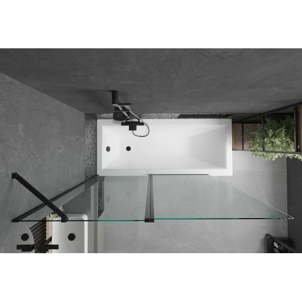 Шторка для ванни MEXEN FLIP 140 BLACK рухома