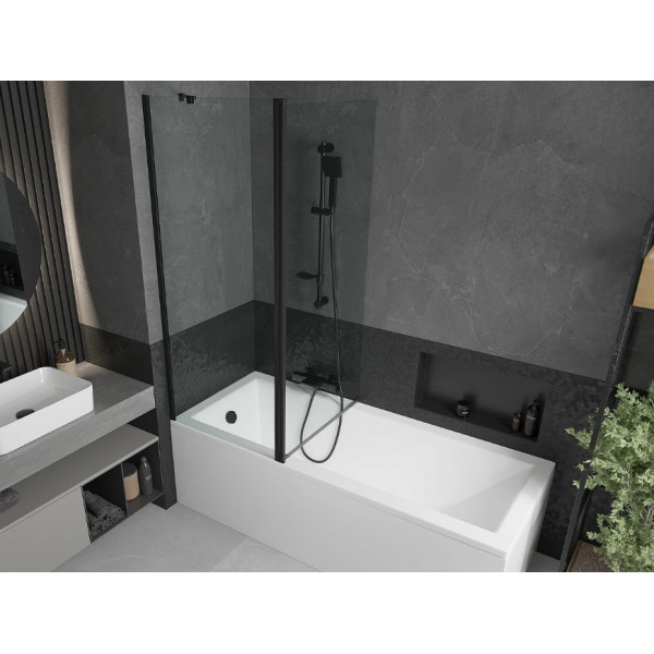 Шторка для ванни MEXEN FLIP 140 BLACK рухома