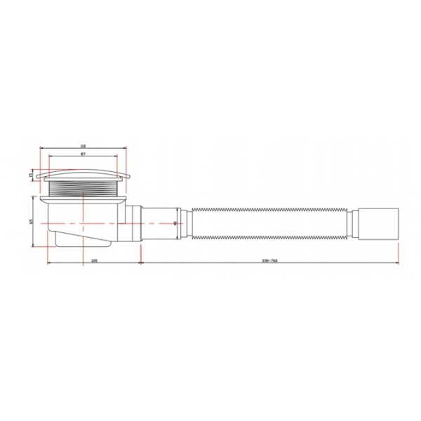 Душовий піддон MEXEN FLAT 110x80 WHITE-G