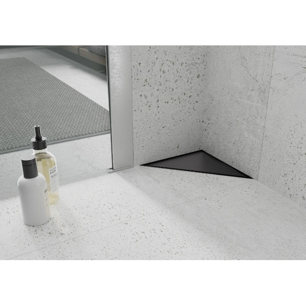 Трап для душу MEXEN FLAT 20x20 BLACK чорний кутовий *