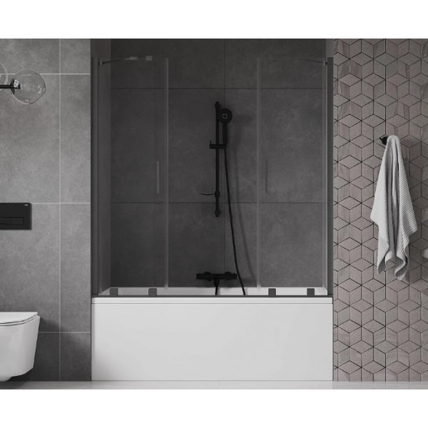 Шторка для ванни MEXEN VELAR DUO 140 GRAPHITE розсувна