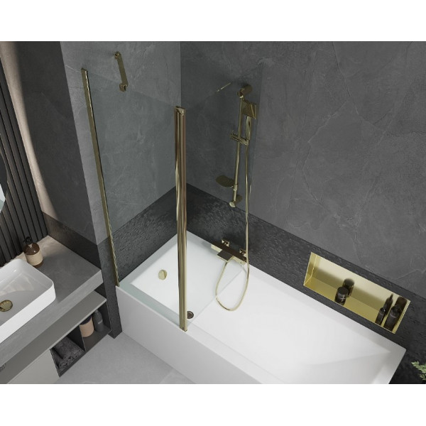 Шторка для ванни MEXEN FLIP 120 GOLD рухома