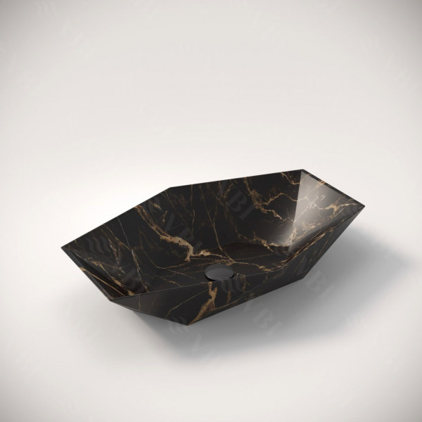 Умивальник (раковина) VBI VENEZIA S MARBLE BLACK MATT накладний