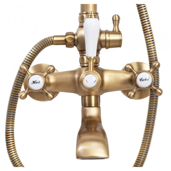 Душовий гарнітур REA BERGAMO ANTIQUE BRONZE з виливом