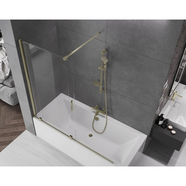 Шторка для ванни MEXEN VELAR 160 GOLD розсувна
