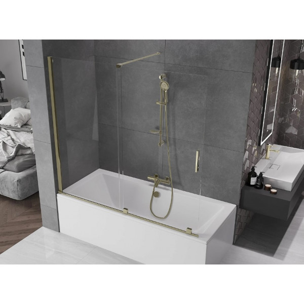 Шторка для ванни MEXEN VELAR 170 GOLD розсувна