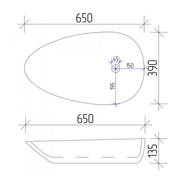 Умивальник (раковина) VBI TRENTO 65 WHITE накладний