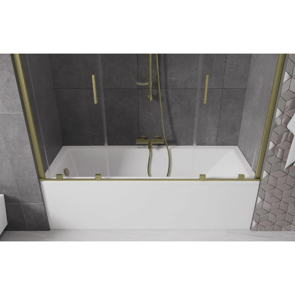 Шторка для ванни MEXEN VELAR DUO 170 BRUSHED GOLD розсувна