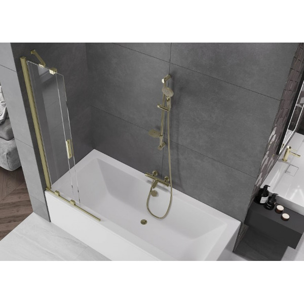 Шторка для ванни MEXEN VELAR 70 BRUSHED GOLD розсувна